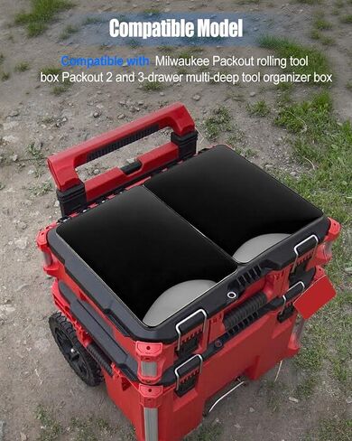 2 حزمة من طاولات صندوق الأدوات، طاولة سطح العمل المتوافقة مع Milwaukee Packout، سطح عمل بلاستيكي PP عالي التحمل مع أقدام تثبيت in Kuwait