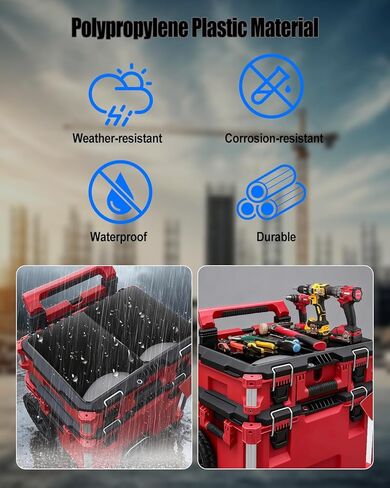 2 حزمة من طاولات صندوق الأدوات، طاولة سطح العمل المتوافقة مع Milwaukee Packout، سطح عمل بلاستيكي PP عالي التحمل مع أقدام تثبيت in Kuwait