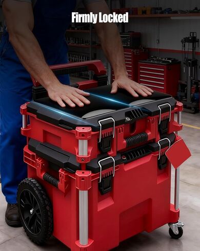 2 حزمة من طاولات صندوق الأدوات، طاولة سطح العمل المتوافقة مع Milwaukee Packout، سطح عمل بلاستيكي PP عالي التحمل مع أقدام تثبيت in Kuwait