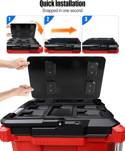 2 حزمة من طاولات صندوق الأدوات، طاولة سطح العمل المتوافقة مع Milwaukee Packout، سطح عمل بلاستيكي PP عالي التحمل مع أقدام تثبيت in Kuwait