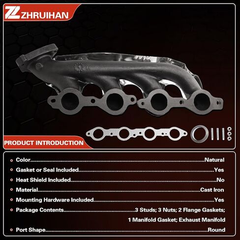 Right Exhaust Manifold Kit with Includes Required Gaskets And Hardware Compatible with Escalade Avalanche Cheyenne Express Silverado Suburban Tahoe 674-732 EPA Complian in Saudi Arabia