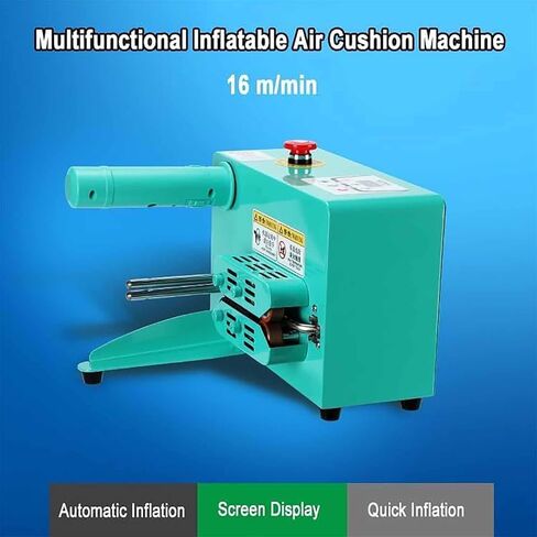 ERICAT Fully Automatic Functionality Air Cushion Machine, Portable Bubble Wrap Maker with Display Screen and 16m/min Sealing, Adjustable Temperature 1-100℃ and Fast Preheat, for Office, Factory in Saudi Arabia