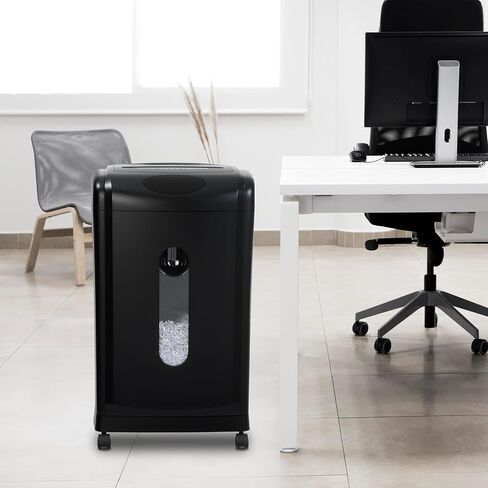 آلة تمزيق الورق منخفضة الضوضاء 48 ديسيبل للمنزل، 10 ورقات صغيرة الحجم، أمان عالي P-5، آلة تمزيق بطاقات الائتمان/الأقراص المضغوطة، سلة مهملات سعة 7.9 جالون، سوداء in Kuwait