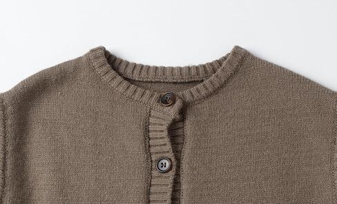 Mud Kingdom Kids Knit Sweater Vest for Boys Girls Warm Button Front Cardigan Vest with Pockets Taupe 4T- Size 12 in Kuwait