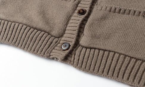 Mud Kingdom Kids Knit Sweater Vest for Boys Girls Warm Button Front Cardigan Vest with Pockets Taupe 4T- Size 12 in Kuwait