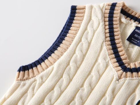 Kids V Neck Knitted Vests for Boys Girls Sleeveless Sweater Vest Pullover Knitwear Crop Tops Kids Clothes in Kuwait