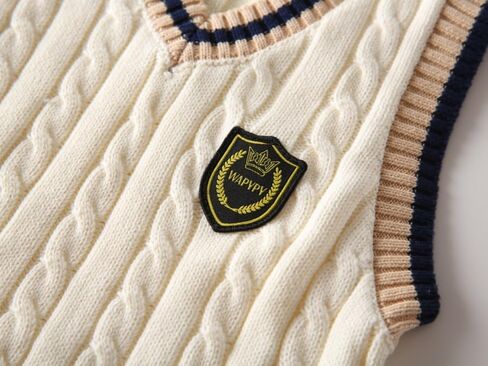 Kids V Neck Knitted Vests for Boys Girls Sleeveless Sweater Vest Pullover Knitwear Crop Tops Kids Clothes in Kuwait