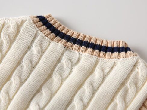 Kids V Neck Knitted Vests for Boys Girls Sleeveless Sweater Vest Pullover Knitwear Crop Tops Kids Clothes in Kuwait