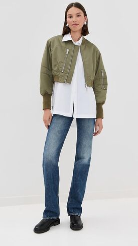 3.1 Phillip Lim Women's Nylon Cropped Bomber in Saudi Arabia