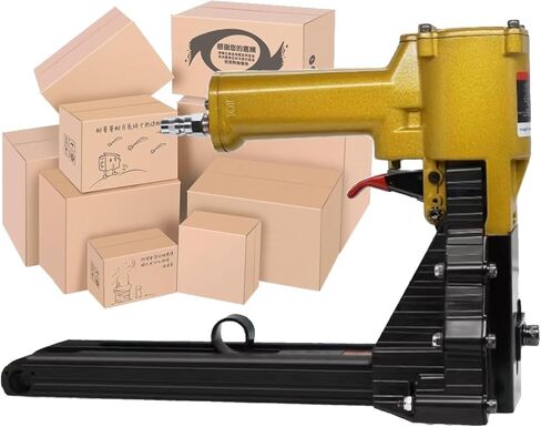 Carton Stapler Machine, Pneumatic Handheld Box Sealing Tool, Automatic Packing Closer, for Shipping Cartons，22mm in Saudi Arabia