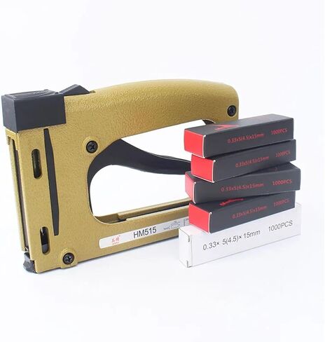 HM515 Frame Gun Nailer 1000 Nail Manual Flex Point Tacker Framing Pin Stapler (Tool With 2000 Nails) in Saudi Arabia