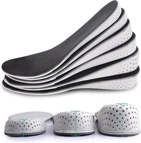 1Pair Soft Breathable Memory Foam Full Length Height Increase Insole Invisible Increasing Heel Lifting Inserts Short Boots Lifts Pads Elevator Insoles for Unisex Men Women(3.3cm Height) in Kuwait