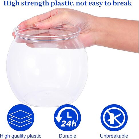 Mini Plastic Fish Bowl 30 oz Decorative Small Fish Tank Unbreakable Aquarium Starter Kit for Centerpiece Vases Party Decorations in Saudi Arabia