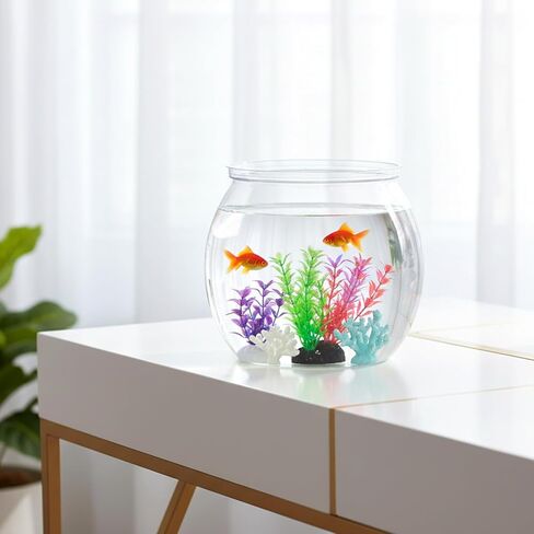 Mini Plastic Fish Bowl 30 oz Decorative Small Fish Tank Unbreakable Aquarium Starter Kit for Centerpiece Vases Party Decorations in Saudi Arabia