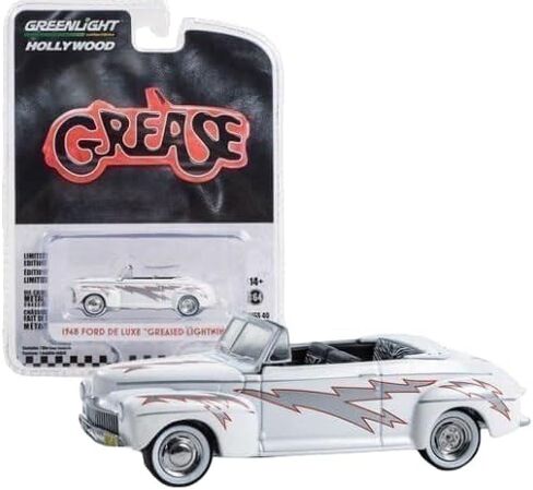 مقتنيات Greenlight 62010-A Hollywood Series - نموذج Diecast بمقياس 1:64 - Grease 1948 Ford De Luxe Convertible Greased Lightnin' in Kuwait