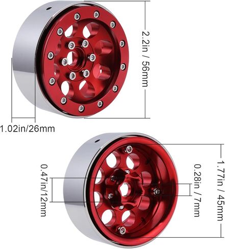 Hobbypark Heavy Duty 1.9 Beadlocks Wheels for 1/10 Scale RC Crawler Compatible with TRX4 Axial SCX10 II III Tamiya CC01 RC4WD D90 D110 in Saudi Arabia