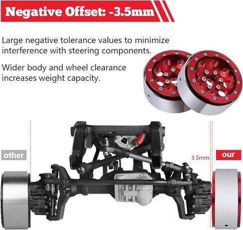 Hobbypark Heavy Duty 1.9 Beadlocks Wheels for 1/10 Scale RC Crawler Compatible with TRX4 Axial SCX10 II III Tamiya CC01 RC4WD D90 D110 in Saudi Arabia