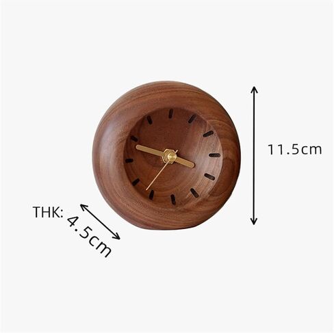 Black Walnut Small Table Clock Bedroom Decoration Home Desktop Mute in Saudi Arabia