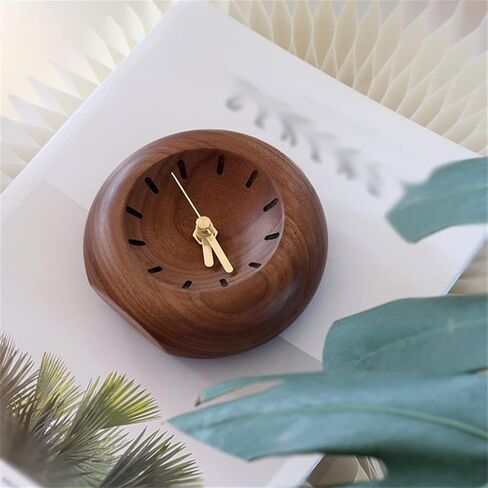 Black Walnut Small Table Clock Bedroom Decoration Home Desktop Mute in Saudi Arabia