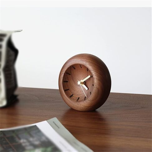 Black Walnut Small Table Clock Bedroom Decoration Home Desktop Mute in Saudi Arabia