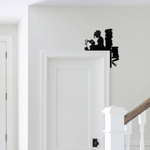 Reading Girl Bookish Decor Book Lover Gifts for Women – Wooden Book Nook Wall Decor for Door Frame & Home Library & Reading Corners | Bookish Gifts for Women, Teachers & Readers in Kuwait