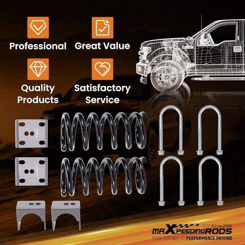 مجموعة خفض أمامية وخلفية 3 بوصات من maxpeedingrods لسيارة Ford Ranger 1998-2014، لسيارة Mazda B2300/B2500/B3000/B4000 1998-2010 2WD، مجموعة Drop Flip in Kuwait