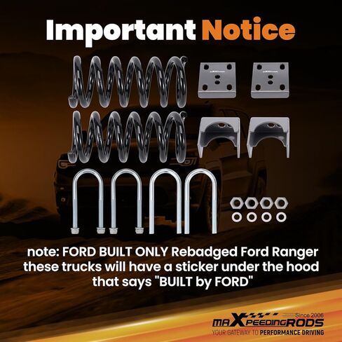 مجموعة خفض أمامية وخلفية 3 بوصات من maxpeedingrods لسيارة Ford Ranger 1998-2014، لسيارة Mazda B2300/B2500/B3000/B4000 1998-2010 2WD، مجموعة Drop Flip in Kuwait