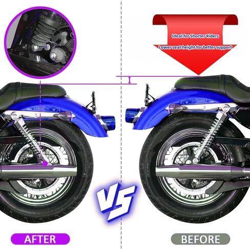 مجموعة تخفيض خلفية قابلة للتعديل 1 "-3" لدراجات Harley Sportster XL883/XL1200 2000-2015 مجموعات وصلات قطرة للدراجات النارية in Saudi Arabia
