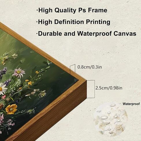 AtterrirArt Framed Funny Bathroom Wall Art, Toilet Paper Picture Painting Print, Vintage Moody Floral Wall Decor, Toilet Canvas Wall Art, Ready To Hang, 12 * 16 Inches in Saudi Arabia