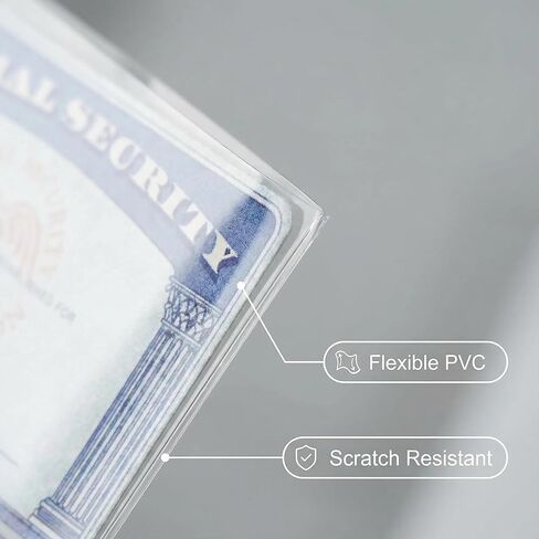 PVC Transparent Card Sleeves, 10 Pack Social Security Card Protector Sleeves, Ultra Clear & Durable Waterproof Card Holders for Credit Cards, Bus Pass, Membership Cards – Clear Protective Case in Saudi Arabia