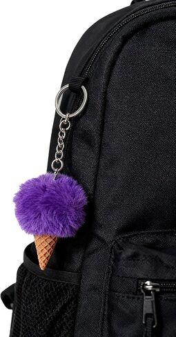 مجموعة سلسلة مفاتيح Sweet Treats Ice Cream Cone Pom Pom، 8 عبوات، تصميم كرة فرو قطيفة باللون الأبيض والوردي والأرجواني والأزرق، بطول 4.7 بوصة in Saudi Arabia