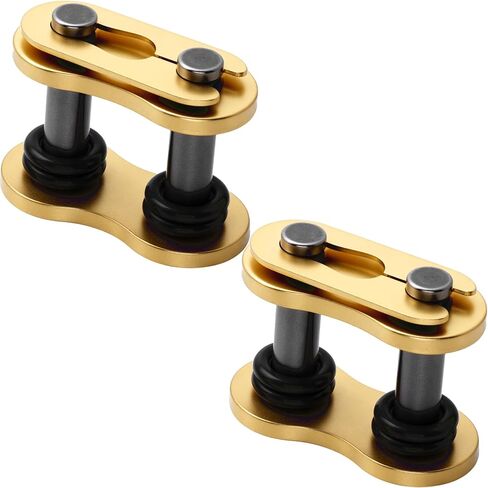 قطعتان من وصلة رئيسية لسلسلة 525، سلسلة توصيل رئيسية للدراجات النارية مع حلقة على شكل حرف O، بكرة ربط فولاذية شديدة التحمل للدراجات النارية - أصفر وأسود in Kuwait