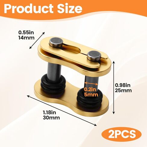 قطعتان من وصلة رئيسية لسلسلة 525، سلسلة توصيل رئيسية للدراجات النارية مع حلقة على شكل حرف O، بكرة ربط فولاذية شديدة التحمل للدراجات النارية - أصفر وأسود in Kuwait