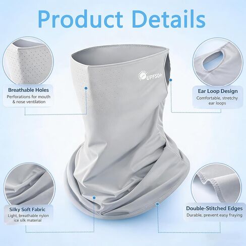 Summer UV Sun Protection Face Cover for Women Men Cooling BreathableIce Silk Mask Gaiter for Outdoor Sports in Saudi Arabia