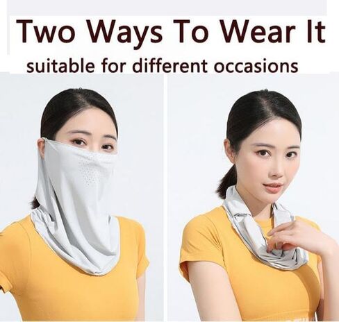 Summer UV Sun Protection Face Cover for Women Men Cooling BreathableIce Silk Mask Gaiter for Outdoor Sports in Saudi Arabia