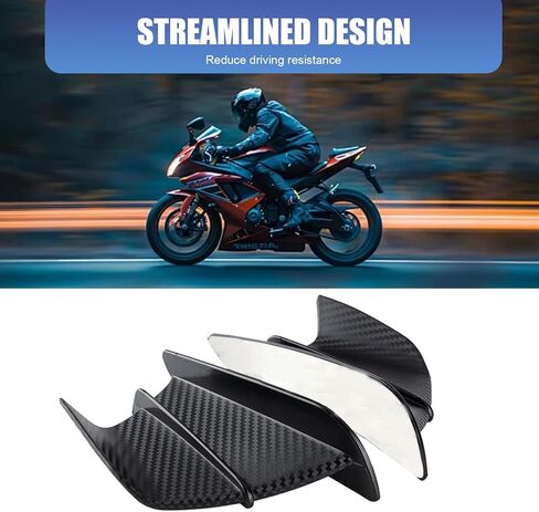 2 PCS Motorcycle Fairing Wing, ABS Motorcycle Air Deflectors Fairing Winglets, Self-adhesive Aerodynamic Wing, Universal for Motorcycle Scooters Bike (Carbon Fiber) in Saudi Arabia