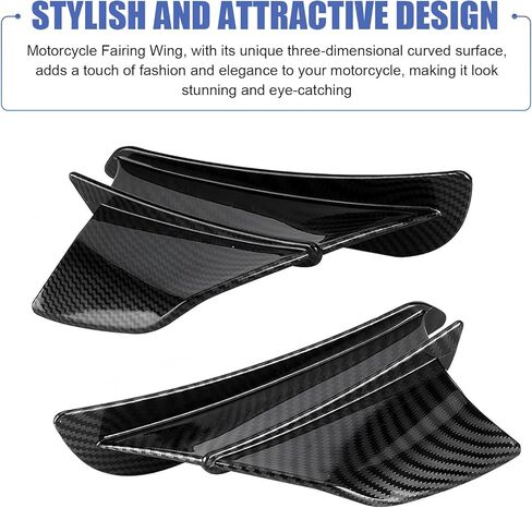 2 PCS Motorcycle Fairing Wing, ABS Motorcycle Air Deflectors Fairing Winglets, Self-adhesive Aerodynamic Wing, Universal for Motorcycle Scooters Bike (Carbon Fiber) in Saudi Arabia