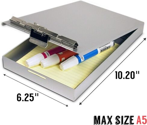 Saunders 213 Aluminum Redi Rite Storage Clipboard (Memo Size Redi-Rite) 1.70" x 6.25" x 10.20" Form Holder with 1 Inch Storage Compartment, Self Locking Latch. 6 Pack in Saudi Arabia