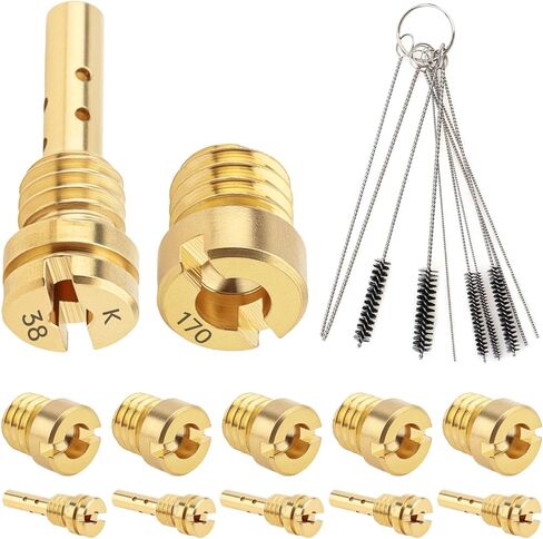 Windance 12pcs Brass Carburetor Main Jet and Slow Jet Kit Replacement with 5pcs Cleaning Needles, Brushes(# 80-118) in Saudi Arabia