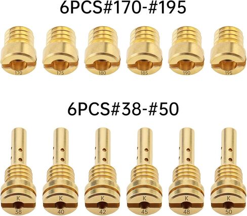 Windance 12pcs Brass Carburetor Main Jet and Slow Jet Kit Replacement with 5pcs Cleaning Needles, Brushes(# 80-118) in Saudi Arabia