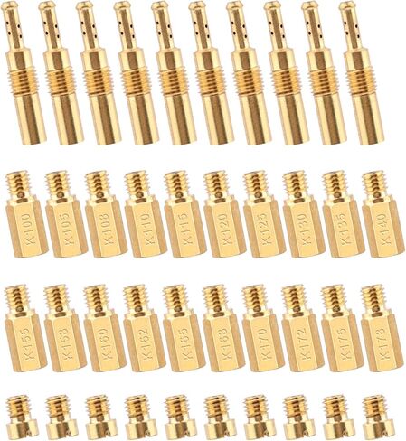 40pcs Carburetor Main Jet Kit, Including 10 Pilot Jets, 10 Main Jets, 20 Short Main Jets for PWK, CVK, PE Type Carburetors, OKO, KOSO, STAGE-6, POLINI, Carburetor Accessories in Saudi Arabia