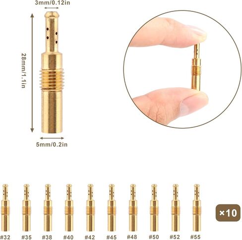 40pcs Carburetor Main Jet Kit, Including 10 Pilot Jets, 10 Main Jets, 20 Short Main Jets for PWK, CVK, PE Type Carburetors, OKO, KOSO, STAGE-6, POLINI, Carburetor Accessories in Saudi Arabia
