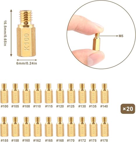 40pcs Carburetor Main Jet Kit, Including 10 Pilot Jets, 10 Main Jets, 20 Short Main Jets for PWK, CVK, PE Type Carburetors, OKO, KOSO, STAGE-6, POLINI, Carburetor Accessories in Saudi Arabia