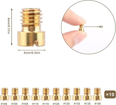 40pcs Carburetor Main Jet Kit, Including 10 Pilot Jets, 10 Main Jets, 20 Short Main Jets for PWK, CVK, PE Type Carburetors, OKO, KOSO, STAGE-6, POLINI, Carburetor Accessories in Saudi Arabia