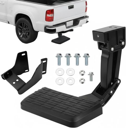 75312-01A خطوة الباب الخلفي للشاحنة القابلة للطي على الجانب الأيسر لـ 2015-2020 Ford F-150 خطوة السرير الخلفي المحدثة خطوة المصد القابلة للسحب in Kuwait