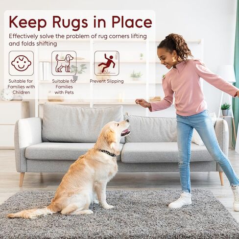 Felt and Rubber Backing Rug Pad, 2"x6" Non-Slip Rug Pads, 1/8" Thick, Under Area Carpet Protective Pads, Cushioned Gripper Pads for All Floors and Finishes, Keeps Rugs in Place, Soft and Secure in Saudi Arabia