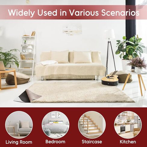 Felt and Rubber Backing Rug Pad, 2"x6" Non-Slip Rug Pads, 1/8" Thick, Under Area Carpet Protective Pads, Cushioned Gripper Pads for All Floors and Finishes, Keeps Rugs in Place, Soft and Secure in Saudi Arabia