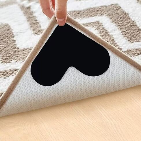 4PCS Anti - Slip Rug Pads for Hardwood Floors & Ceramic Tiles -Ideal for Kitchen & Bedroom Rugs in Saudi Arabia