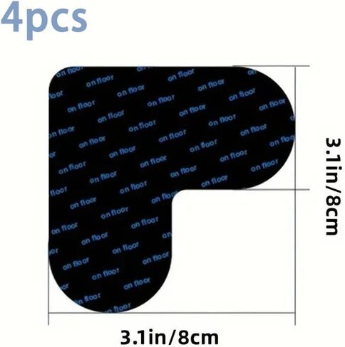 4PCS Anti - Slip Rug Pads for Hardwood Floors & Ceramic Tiles -Ideal for Kitchen & Bedroom Rugs in Saudi Arabia