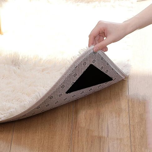 4Pcs Black Anti-Slip Rug Grippers Non-Skid Rug Pads Prevents Carpet Sliding(5x5 inches) in Saudi Arabia